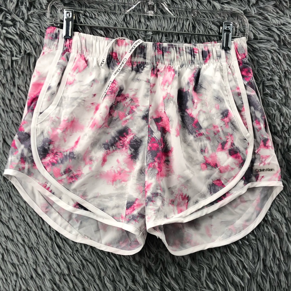 Calvin Klein Shorts Womens Small Performance Smocked Waistband Drawstring NWT
